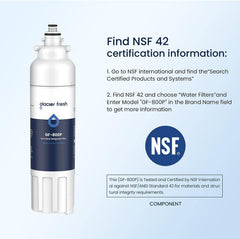 Glacier Fresh Replacement for LT800P, ADQ73613401 Refrigerator Water Filter with Air Filter, 3-Pack