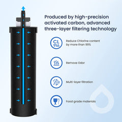 Glacier Fresh Black Elements & Fluoride Filters BB9-2 Black Purification and PF-2 Fluoride Reduction Water Filter