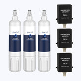 Glacier Fresh Replacement for Sub-Zero 4204490 Refrigerator Water Filter with Air Filter, 3-Pack
