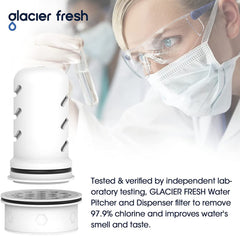 Glacier Fresh Replacement for Pitcher Water Filter, Membrane Micro Filter and Activated Carbon Filter