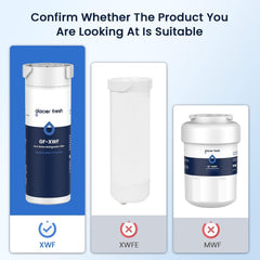 Glacier Fresh Compatible with GE XWF Refrigerator Water Filter, 3-Pack