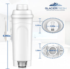 Glacier Fresh Coffee Filter Water Filter Compatible with DeLonghi DLSC002 4-Pack