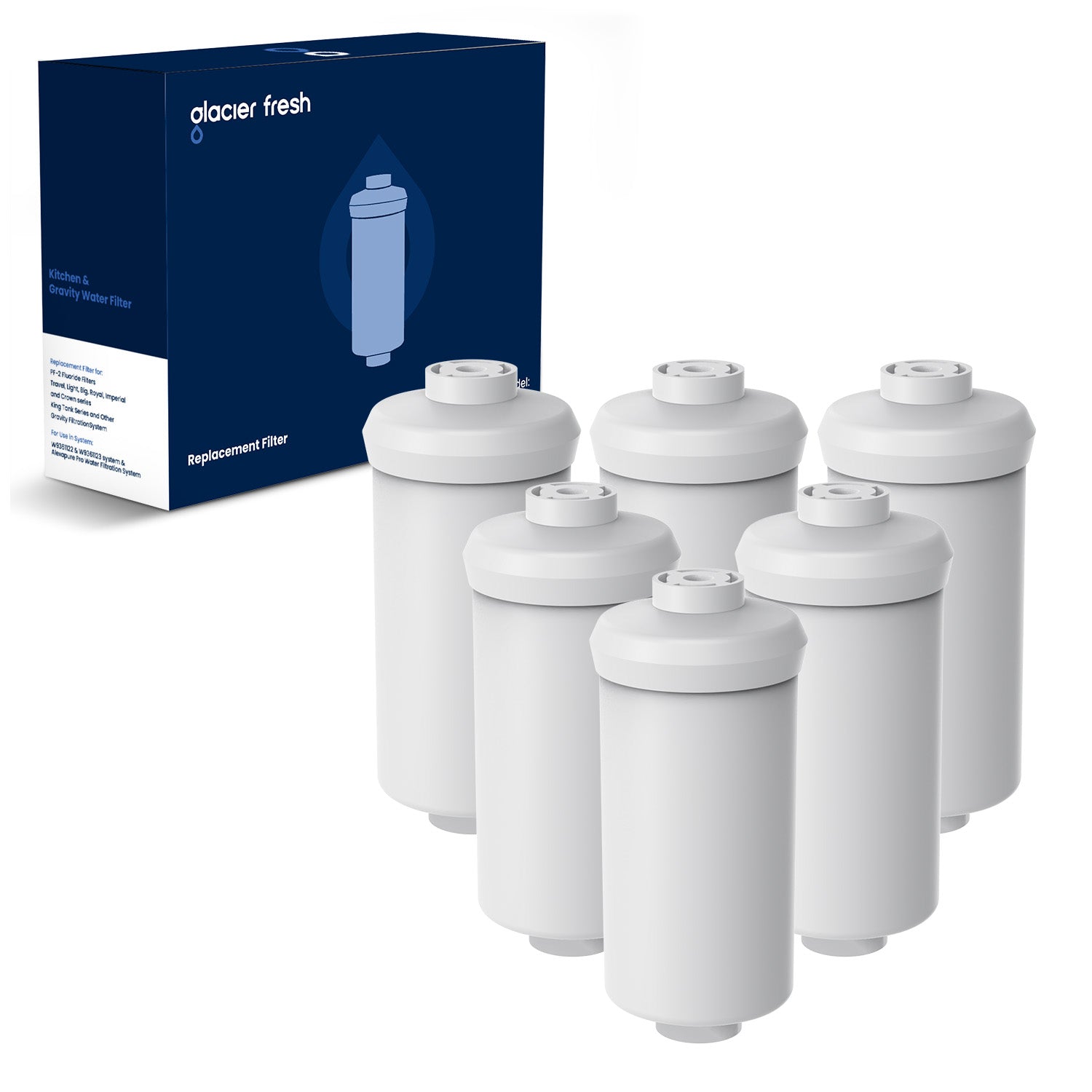 glacierfresh pf-2 water filter 6 pack
